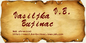 Vasiljka Bujinac vizit kartica